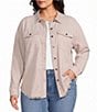 Westbound Plus Size Long Sleeve Button Front Shacket - Image 1
