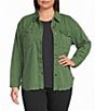 Westbound Plus Size Long Sleeve Button Front Shacket - Image 1