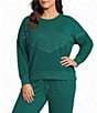 Westbound Plus Size Long Sleeve Crew Neck Duet Studded Top - Image 1