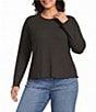 Westbound Plus Size Long Sleeve Crew Neck Ribbed Top - Image 1