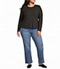 Westbound Plus Size Long Sleeve Crew Neck Ribbed Top - Image 3