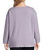 Westbound Plus Size Long Sleeve Henley Neck Top, Color:Heirloom Lilac - Image 2