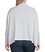 Westbound Plus Size Solid Brushed Cozy Jersey Long Sleeve Mock Neck Knit Top, Color:Purple Heather - Image 2