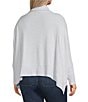 Westbound Plus Size Solid Brushed Cozy Jersey Long Sleeve Mock Neck Knit Top, Color:Purple Heather - Image 4
