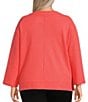 Westbound Plus Size Long Sleeve V-Neck Button Side Top, Color:Dubarry - Image 2