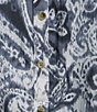 Westbound Plus Size Paisley Swirl V-Neck 3/4 Sleeve Button Front Top - Image 4