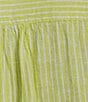 Color:Kiwi Railroad Stripe - Image 4 - Plus Size Pleated Tie Short Sleeve Y-Neck Top