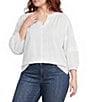 Westbound Plus Size Print 3/4 Sleeve V-Neck Top - Image 5