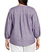 Westbound Plus Size Print 3/4 Sleeve V-Neck Top - Image 2