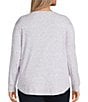 Westbound Plus Size Purple Space Dye Long Sleeve Crew Neck Pullover, Color:Purple Space Dye - Image 2