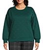 Westbound Plus Size Quilted Long Sleeve Top, Color:Rain Forest - Image 2
