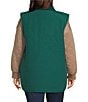 Westbound Plus Size Reversible Sherpa V-Neck Open Front Vest, Color:Rain Forest - Image 3