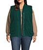Westbound Plus Size Reversible Sherpa V-Neck Open Front Vest, Color:Rain Forest - Image 4