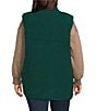 Westbound Plus Size Reversible Sherpa V-Neck Open Front Vest, Color:Rain Forest - Image 6
