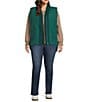Westbound Plus Size Reversible Sherpa V-Neck Open Front Vest, Color:Rain Forest - Image 7