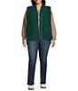 Westbound Plus Size Reversible Sherpa V-Neck Open Front Vest, Color:Rain Forest - Image 8