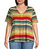 Westbound Plus Size Shimmering Stripe Short Short V-Neck Top,Specials : American Fashion Style Bags On Sale Westbound Plus Size Shimmering Stripe Short Short V-Neck Top,Specials : American Fashion Style Bags On Sale