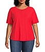 Westbound Plus Size Short Sleeve Crew Neck Top - Image 1