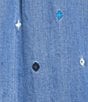 Westbound Plus Size Short Sleeve Square Neck Top, Color:Medium Indigo - Image 4