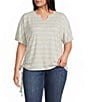 Westbound Plus Size Short Sleeve V-Neck Side Tie Top - Image 5