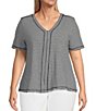 Westbound Plus Size Short Sleeve V-Neck Top,Specials : American Fashion Style Bags On Sale