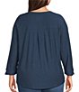 Westbound Plus Size Solid 3/4 Sleeve Knit Crew Neck Top - Image 2