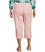 Westbound Plus Size Solid Pull On Linen Blend Crop Pants - Image 2