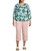 Westbound Plus Size Solid Pull On Linen Blend Crop Pants - Image 3