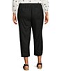 Westbound Plus Size Solid Pull On Linen Blend Crop Pants - Image 2