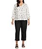 Westbound Plus Size Solid Pull On Linen Blend Crop Pants - Image 3