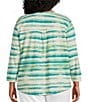 Westbound Plus Size Striped 3/4 Sleeve Knit Crew Neck Top - Image 2