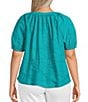 Westbound Plus Size Textured Elbow Sleeve Henley Top - Image 2