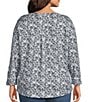 Westbound Plus Size Textured Geo 3/4 Sleeve Knit Crew Neck Top - Image 2