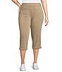 Westbound Plus Size the HIGH RISE fit Crop Pull-On Pants, Color:Portabella - Image 1