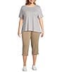 Westbound Plus Size the HIGH RISE fit Crop Pull-On Pants, Color:Portabella - Image 3