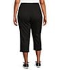 Westbound Plus Size the HIGH RISE fit Crop Pull-On Roll Cuff Pants, Color:Black - Image 2