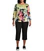 Westbound Plus Size the HIGH RISE fit Crop Pull-On Roll Cuff Pants, Color:Black - Image 3