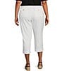 Color:White - Image 2 - Plus Size The ISLAND Crop Pull-On Mid Rise Wide Leg Drawstring Waist Pant