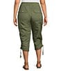Color:Dusty Olive - Image 2 - Plus Size the WEEKEND Mid Rise Pull On Cargo Crop Pant