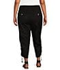 Color:Black - Image 2 - Plus Size the WEEKEND Mid Rise Pull On Cargo Crop Pant