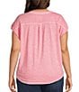Westbound Plus Size Twist Sleeve Crew Neck Top, Color:Confetti - Image 2