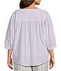 Westbound Plus Size V-Neck 3/4 Sleeve Button Front Top - Image 2