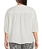 Westbound Plus Size V-Neck 3/4 Sleeve Button Front Top - Image 2