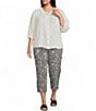 Westbound Plus Size V-Neck 3/4 Sleeve Button Front Top - Image 3