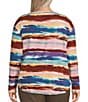 Westbound Plus Size Zephyr Vintage Stripe Long Sleeve Crew Neck Pullover, Color:Zephyr Vintage Stripe - Image 2