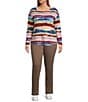 Westbound Plus Size Zephyr Vintage Stripe Long Sleeve Crew Neck Pullover, Color:Zephyr Vintage Stripe - Image 3