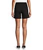 Westbound Pull-On Button Embellished Marina Shorts, Color:Black - Image 2