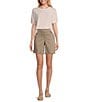 Westbound Pull-On Button Embellished Marina Shorts, Color:Portabella - Image 3