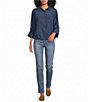Westbound Pull-On Embroidered Pocket High Rise Skinny Pant - Image 3