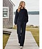 Westbound Coordinating Velour Rib Pull On Wide Leg Pants, Color:Black - Image 7